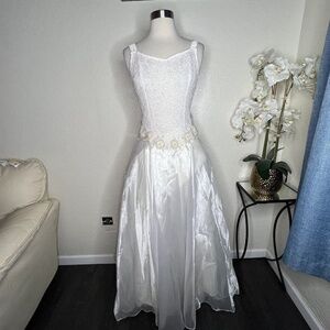 vintage Aspeed USA made embellished white bridal prom gown small
